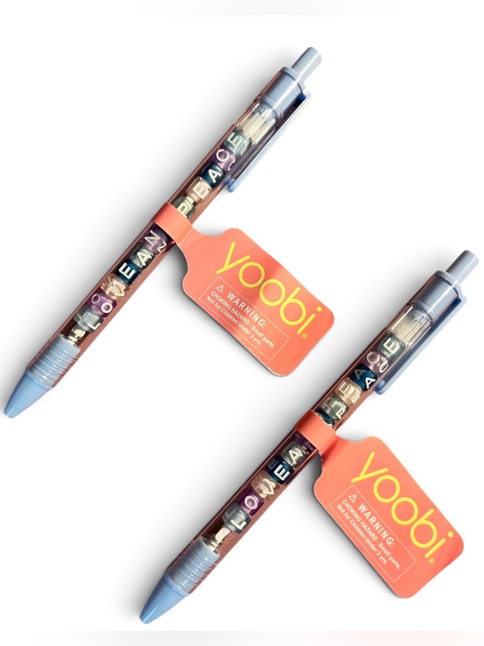 Yoobi Retractable Ballpoint Ink Pens, Love and Peace Set of 2